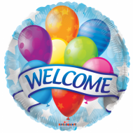 Welcome med Balloner rund folie ballon 18" (u/helium)